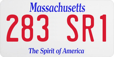 MA license plate 283SR1