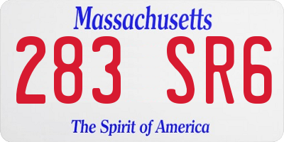 MA license plate 283SR6