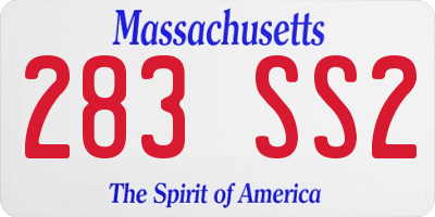 MA license plate 283SS2