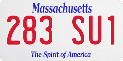 MA license plate 283SU1