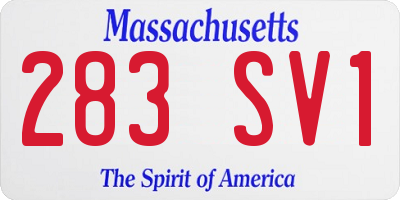 MA license plate 283SV1