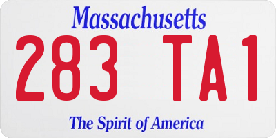 MA license plate 283TA1