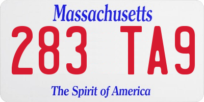 MA license plate 283TA9