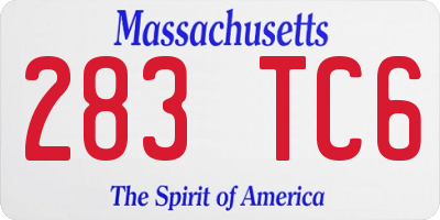 MA license plate 283TC6