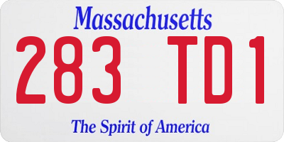 MA license plate 283TD1