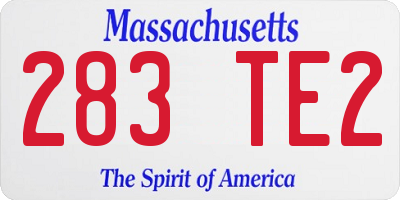 MA license plate 283TE2