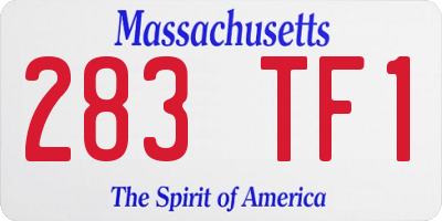 MA license plate 283TF1