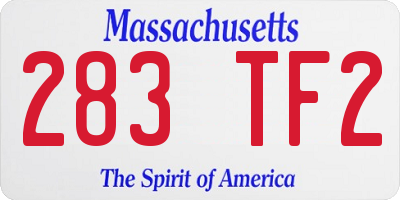 MA license plate 283TF2