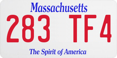 MA license plate 283TF4