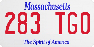 MA license plate 283TG0