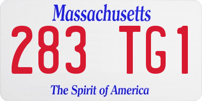 MA license plate 283TG1