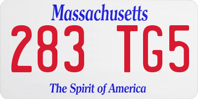MA license plate 283TG5