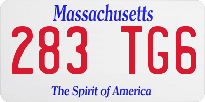 MA license plate 283TG6