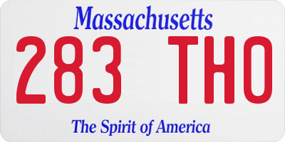 MA license plate 283TH0
