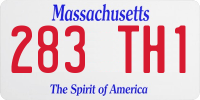 MA license plate 283TH1