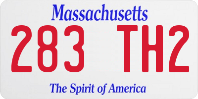 MA license plate 283TH2