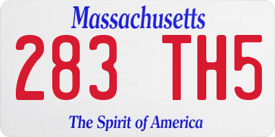 MA license plate 283TH5