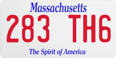 MA license plate 283TH6