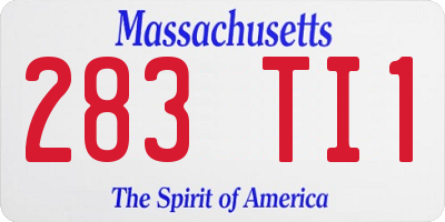 MA license plate 283TI1