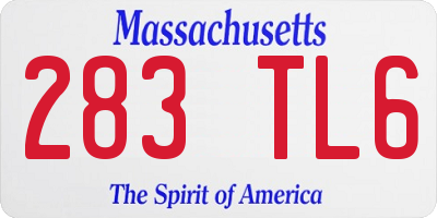 MA license plate 283TL6