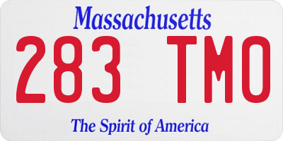 MA license plate 283TM0