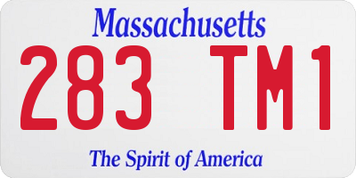 MA license plate 283TM1