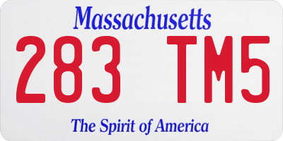 MA license plate 283TM5