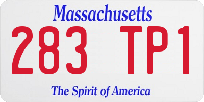 MA license plate 283TP1