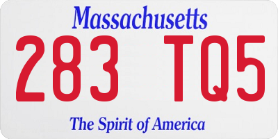 MA license plate 283TQ5
