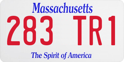 MA license plate 283TR1