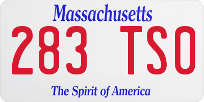 MA license plate 283TS0