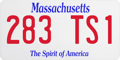 MA license plate 283TS1
