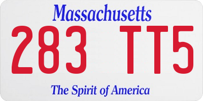 MA license plate 283TT5
