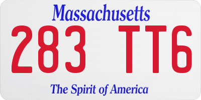 MA license plate 283TT6