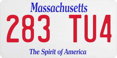 MA license plate 283TU4