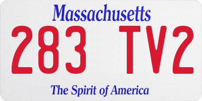MA license plate 283TV2