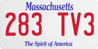 MA license plate 283TV3