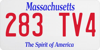 MA license plate 283TV4