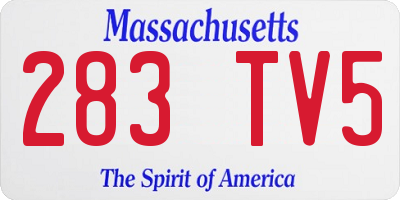MA license plate 283TV5