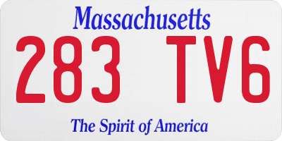 MA license plate 283TV6