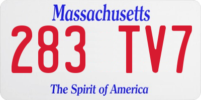MA license plate 283TV7