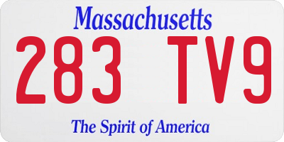 MA license plate 283TV9