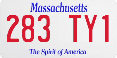 MA license plate 283TY1