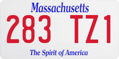 MA license plate 283TZ1