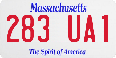 MA license plate 283UA1