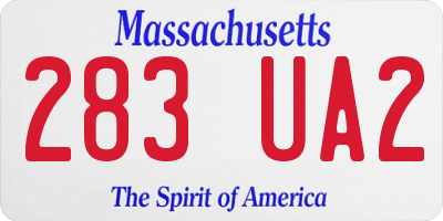 MA license plate 283UA2