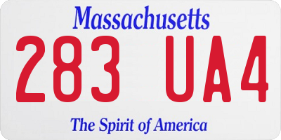 MA license plate 283UA4