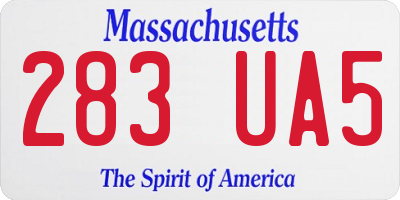 MA license plate 283UA5
