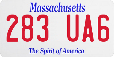 MA license plate 283UA6