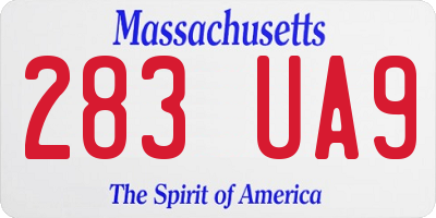 MA license plate 283UA9